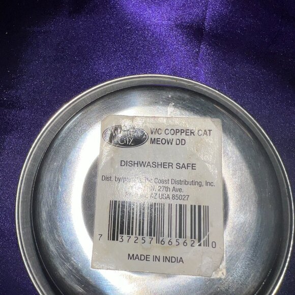 πWhisker City "Meow" Double Diner Cat Bowl, 0.5-cup Copper - Steel - Picture 10 of 14